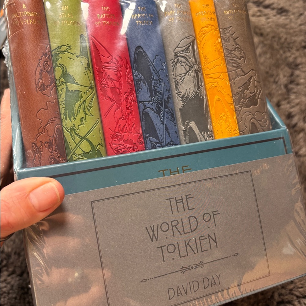 The World of Tolkien boxed set by David Day - Colorful embossed spines